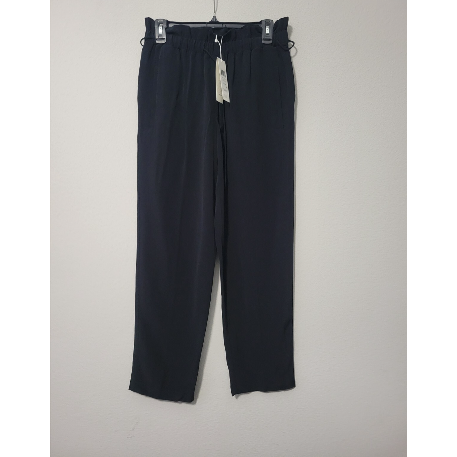 Eileen Fisher Slim Ankle In Black Washable Flex Ponte Pull-On Pants Xs